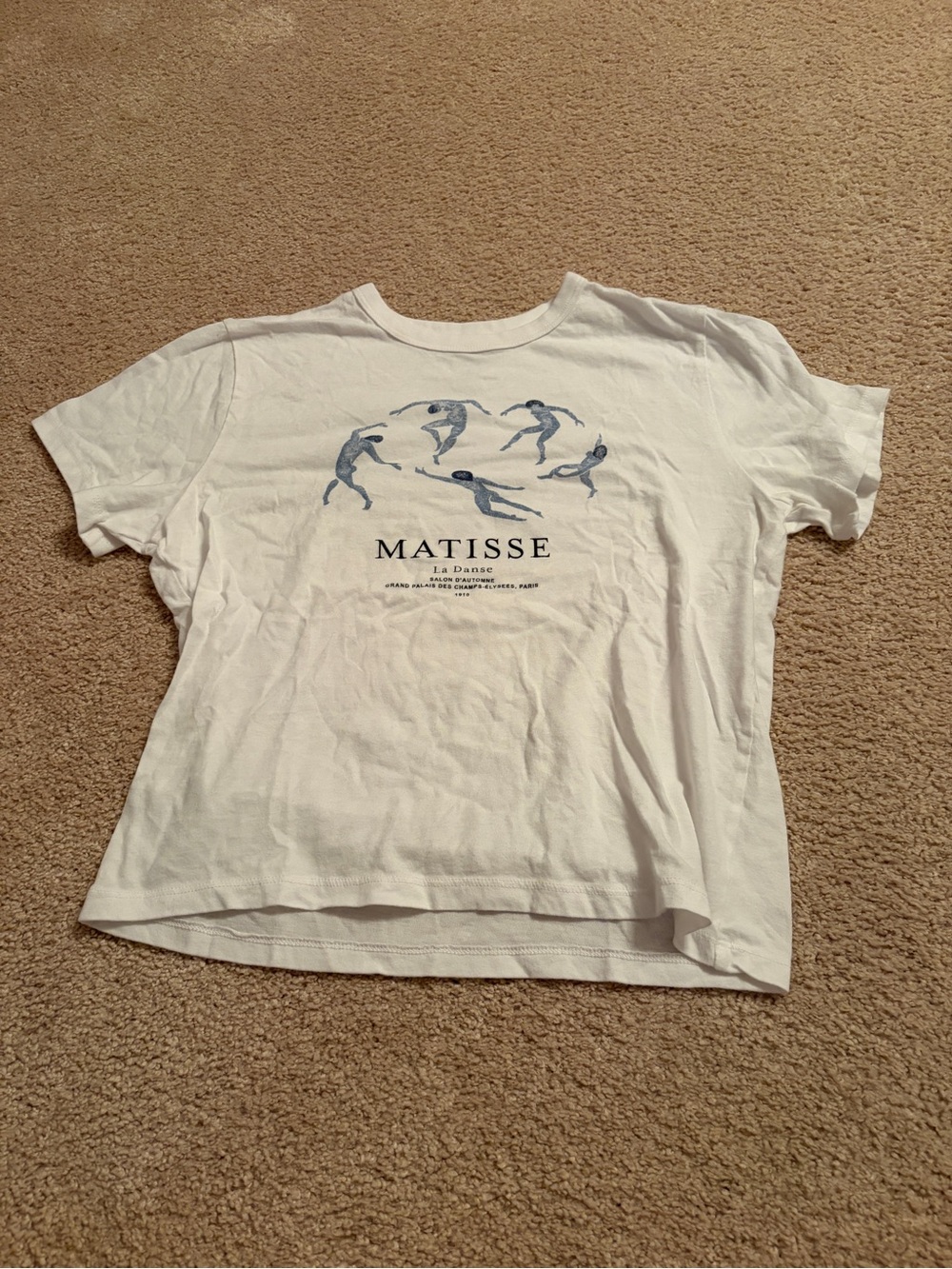 Abercrombie & Fitch White Tee with Blue Dancer Graphic